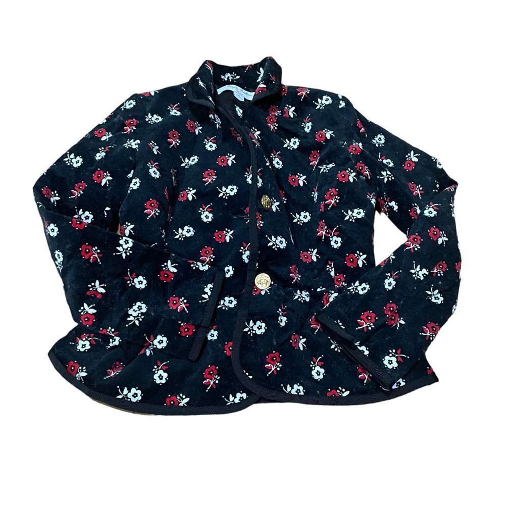 Brooks Brothers Fleece Floral Button Blazer Jacket